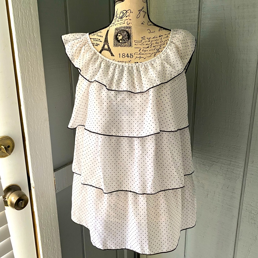 Piano Polka Dot Tiered Blouse
